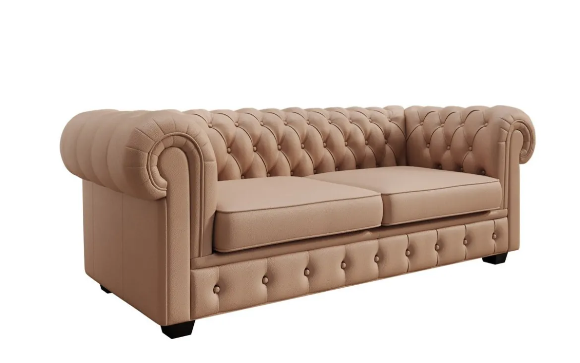 Chesterfield 3 Sitzer Sofa Royal in Echtleder