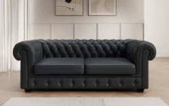 Chesterfield 3 Sitzer Sofa Royal in Echtleder