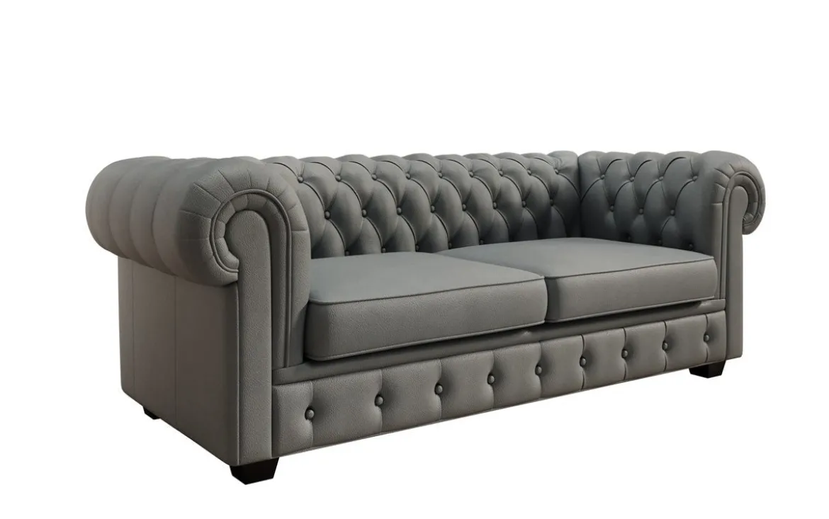 Chesterfield 3 Sitzer Sofa Royal in Echtleder