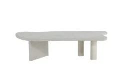 Couchtisch Adam - in Betonoptik Hellgrau mit asymmetrischem Design