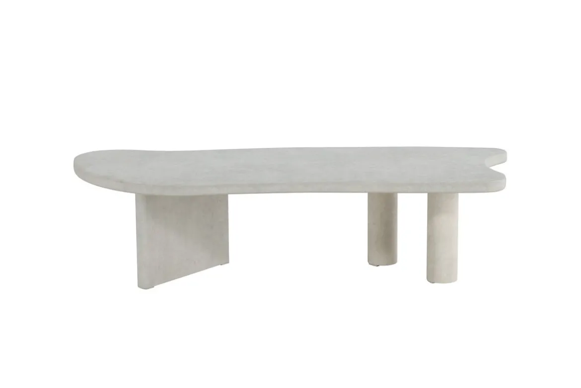 Couchtisch Adam - in Betonoptik Hellgrau mit asymmetrischem Design