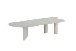 Couchtisch Adam - in Betonoptik Hellgrau mit asymmetrischem Design