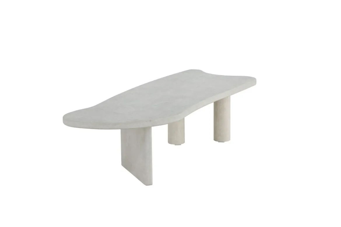 Couchtisch Adam - in Betonoptik Hellgrau mit asymmetrischem Design