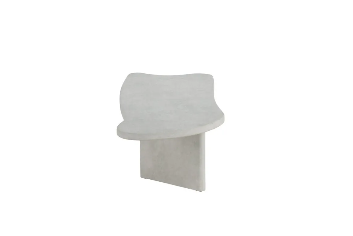 Couchtisch Adam - in Betonoptik Hellgrau mit asymmetrischem Design