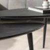 Couchtisch Alvara - 2er Set aus Melamin in Keramikoptik und einem Gestell aus Stahl