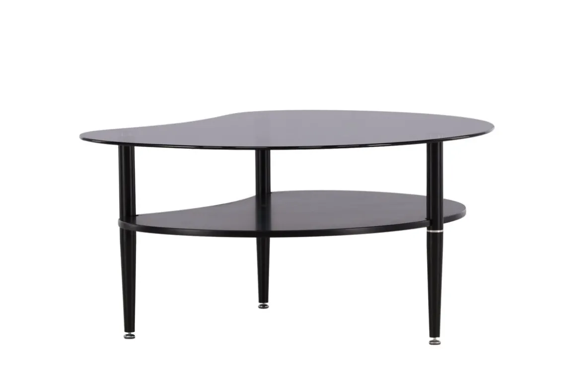 Couchtisch Amila - mit schwarzer Glasplatte