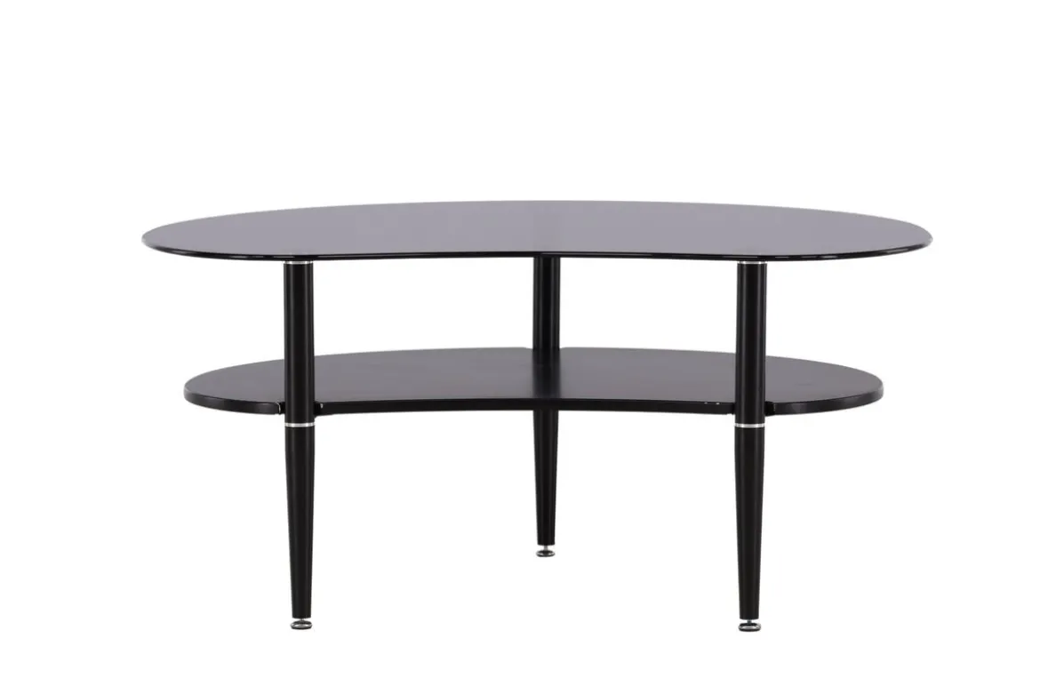 Couchtisch Amila - mit schwarzer Glasplatte