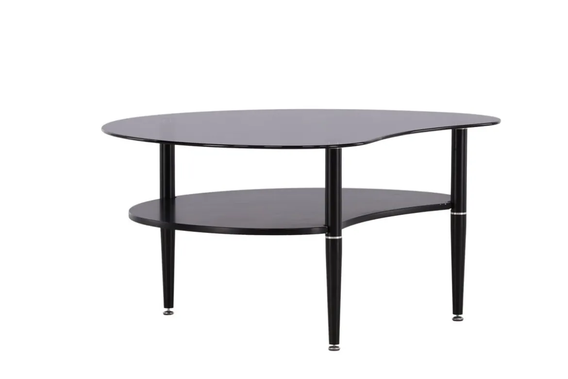 Couchtisch Amila - mit schwarzer Glasplatte
