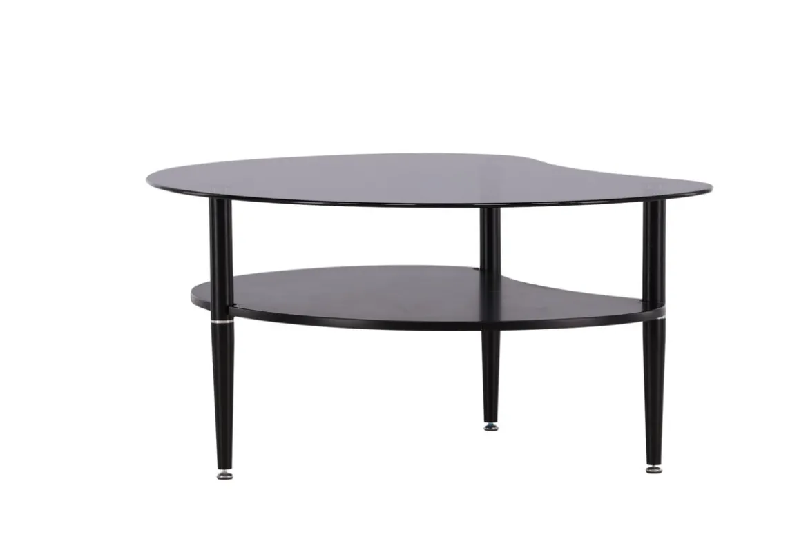 Couchtisch Amila - mit schwarzer Glasplatte