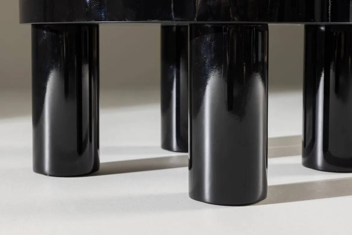 Couchtisch/Beistelltisch Maron - in glänzendem Schwarz