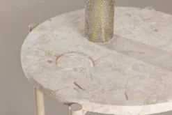 Couchtisch/Beistelltisch Sandelo - mit Tischplatte aus Stein