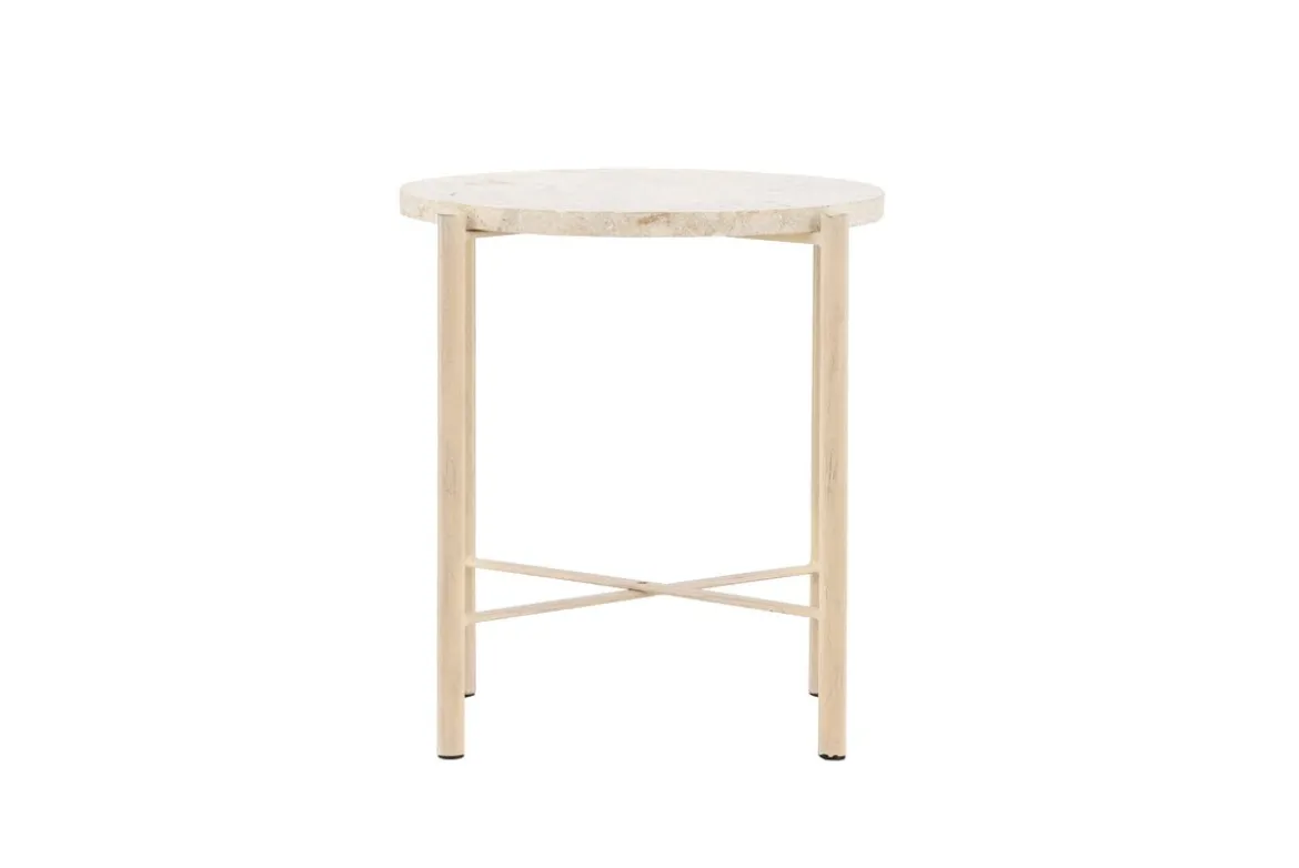 Couchtisch/Beistelltisch Sandelo - mit Tischplatte aus Stein
