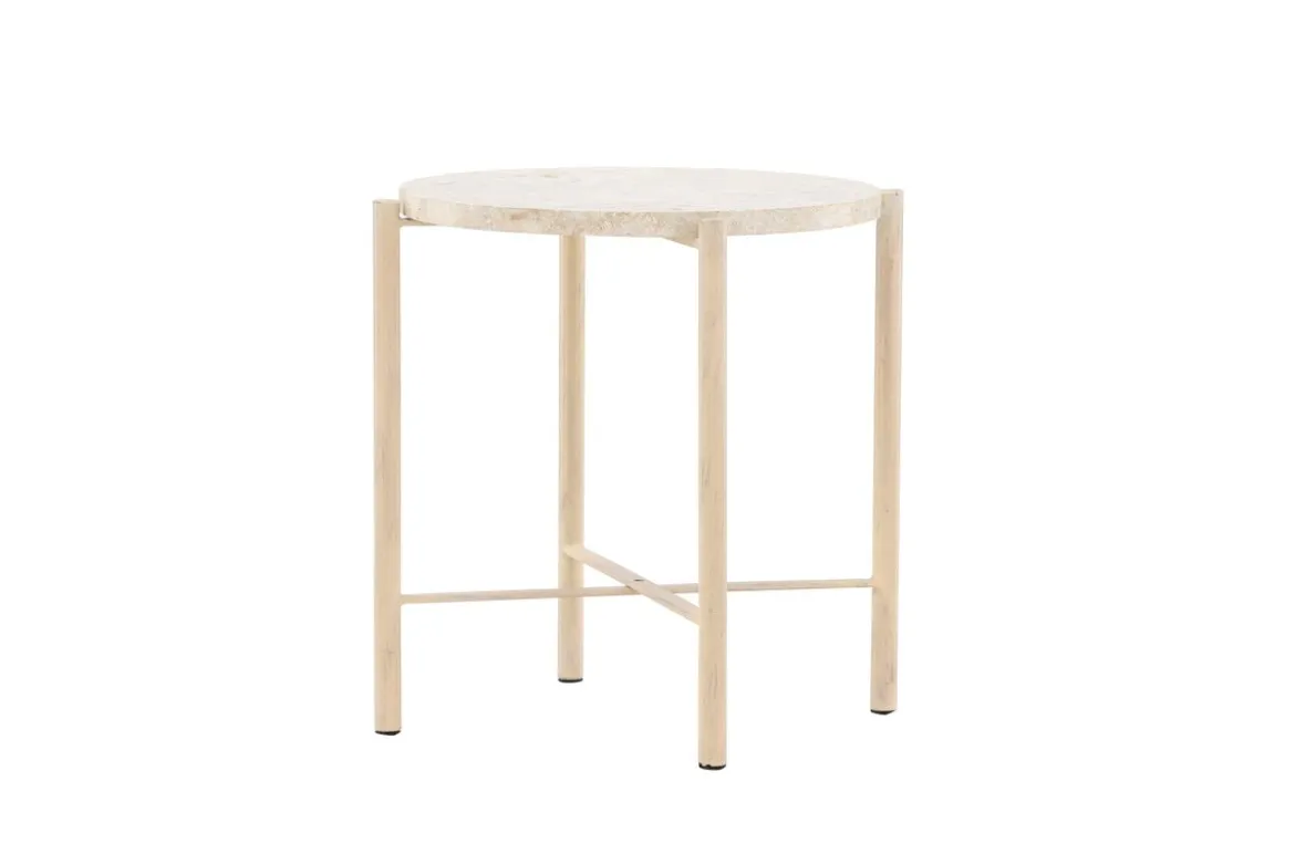 Couchtisch/Beistelltisch Sandelo - mit Tischplatte aus Stein