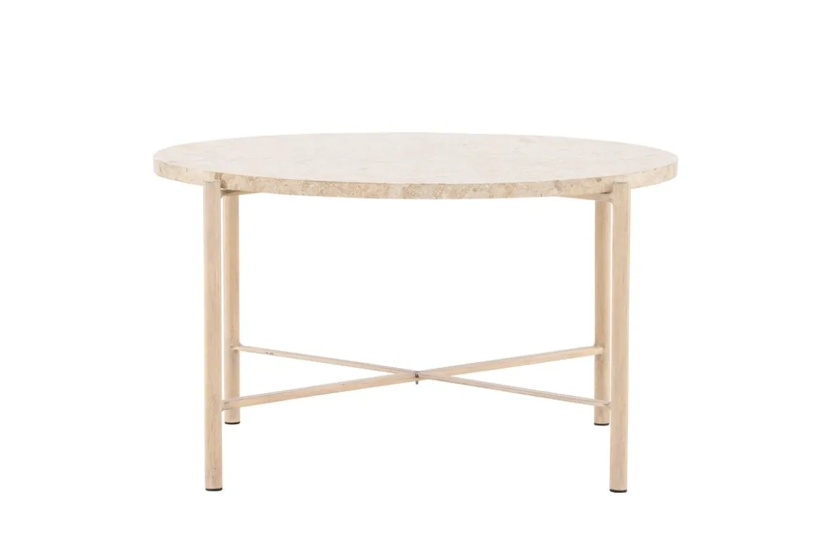 Couchtisch/Beistelltisch Sandelo - mit Tischplatte aus Stein