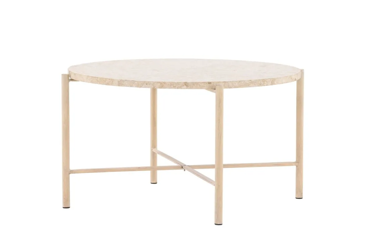 Couchtisch/Beistelltisch Sandelo - mit Tischplatte aus Stein