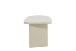 Couchtisch/Beistelltisch Sonaro – 70 × 45 cm in Beige mit Glasplatte