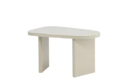 Couchtisch/Beistelltisch Sonaro – 70 × 45 cm in Beige mit Glasplatte