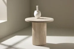 Couchtisch/Beistelltisch Tino - mit geriffeltem Standfuß