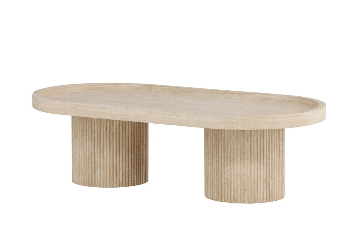 Couchtisch Belize - in Beige mit hoher Kante