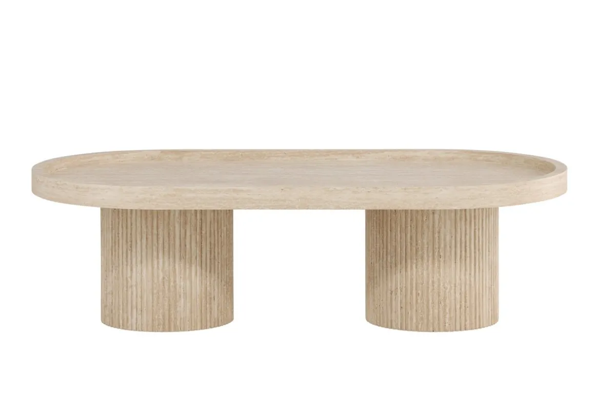 Couchtisch Belize - in Beige mit hoher Kante