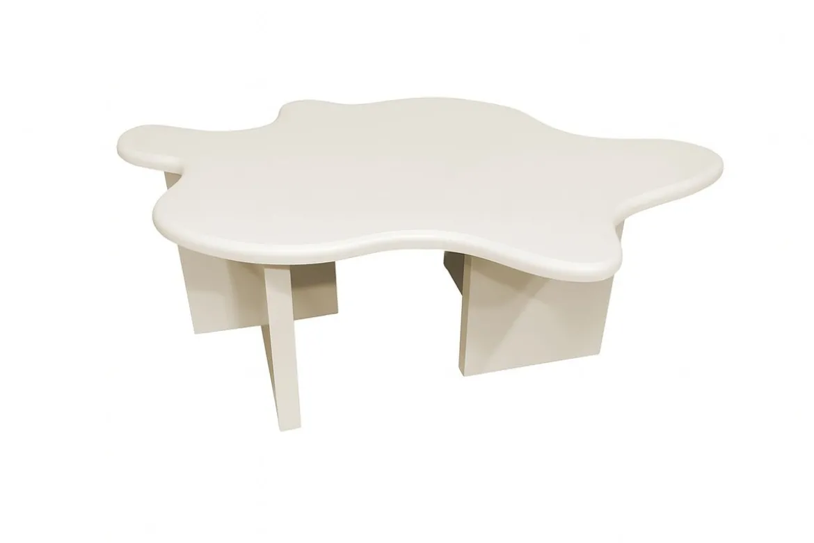 Couchtisch Calmera - in Beige mit einzigartiger Form