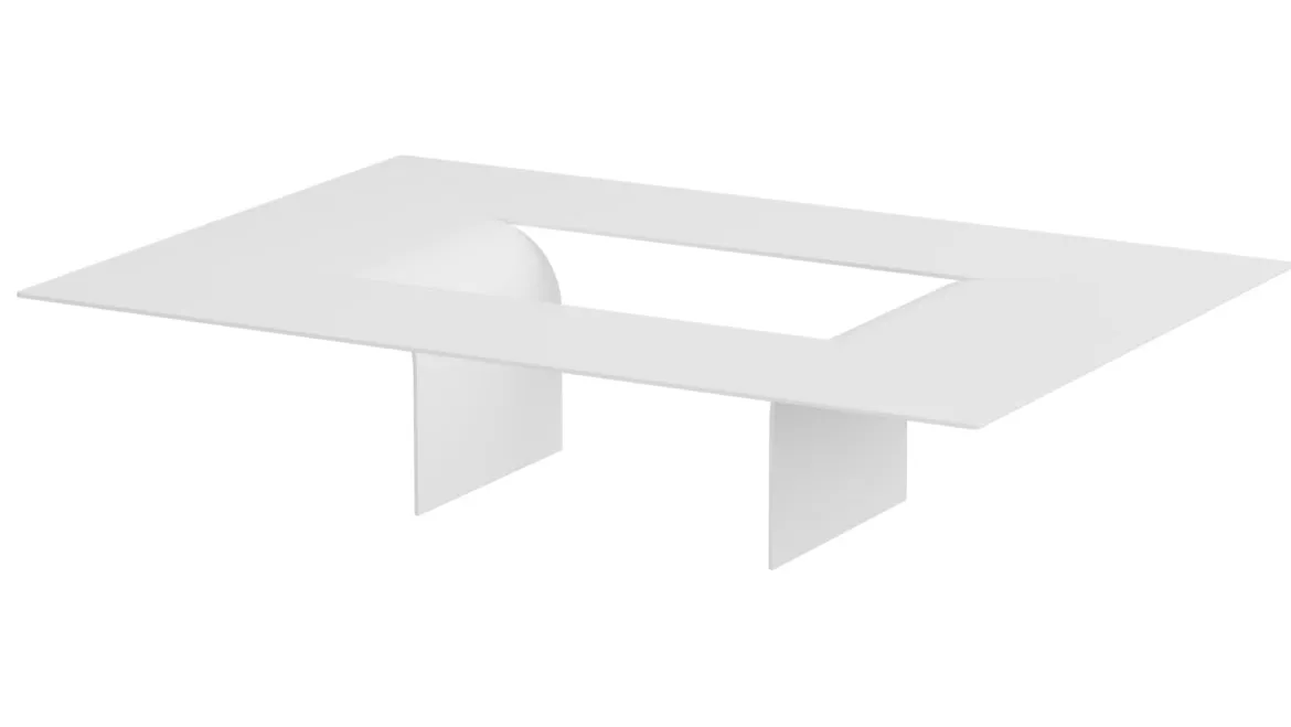 Couchtisch Cut – Minimalistisches Stahl-Design mit kreativer Öffnung