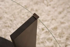 Couchtisch Davira - mit runder Glasplatte und Holzoptik