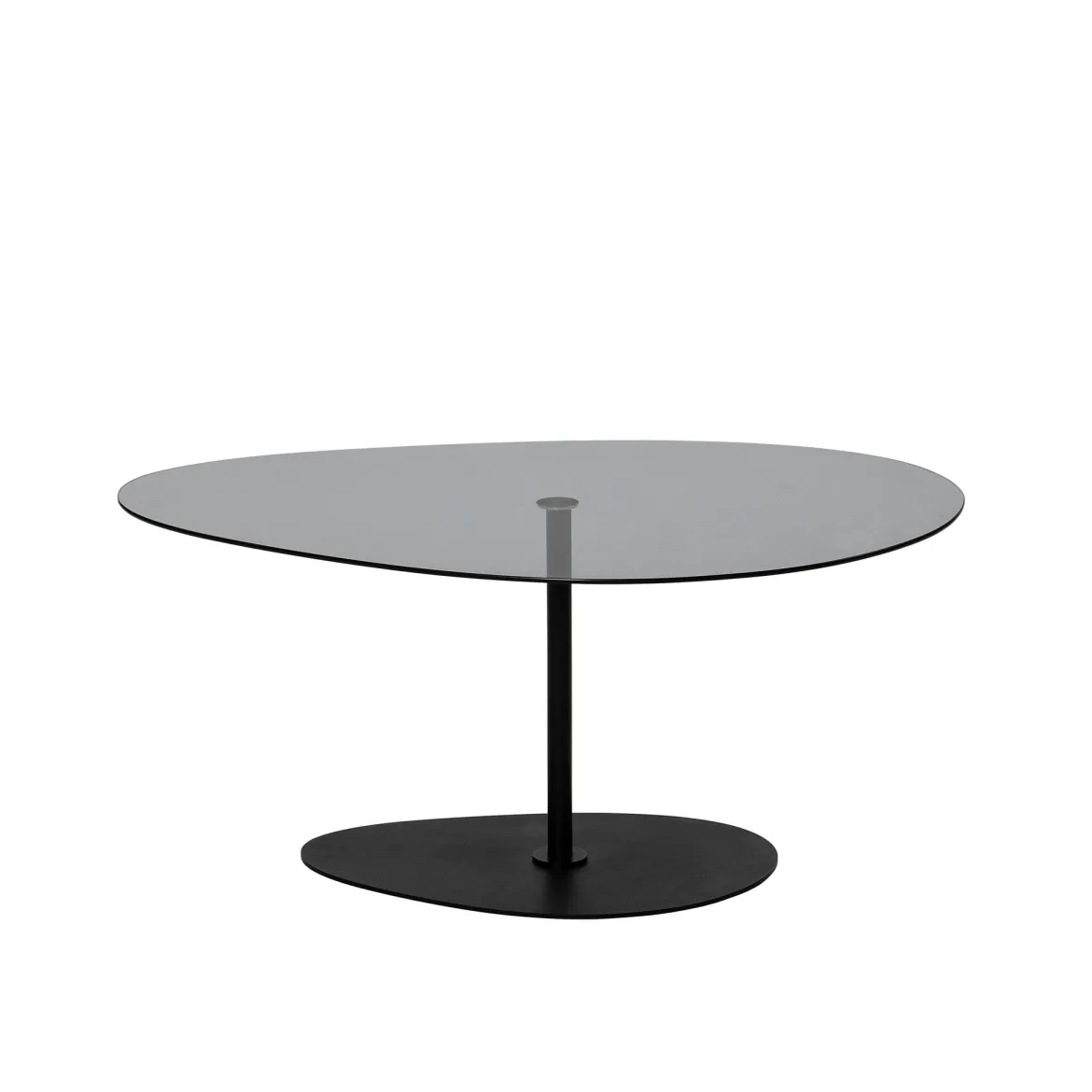 Couchtisch Dovira - mit Glasplatte und schwarzem Metallgestell