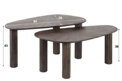 Couchtisch Dunara - 2er Set aus hochwertigem Teakholz in dunkelbraun