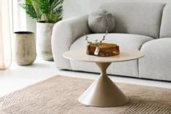 Couchtisch Elvaris - mit Keramikplatte in Travertin-Optik