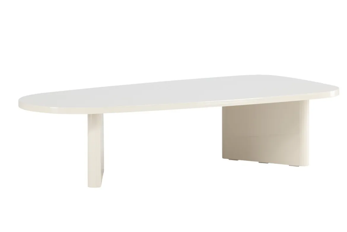 Couchtisch Evania in Beige - mit glänzender Oberfläche