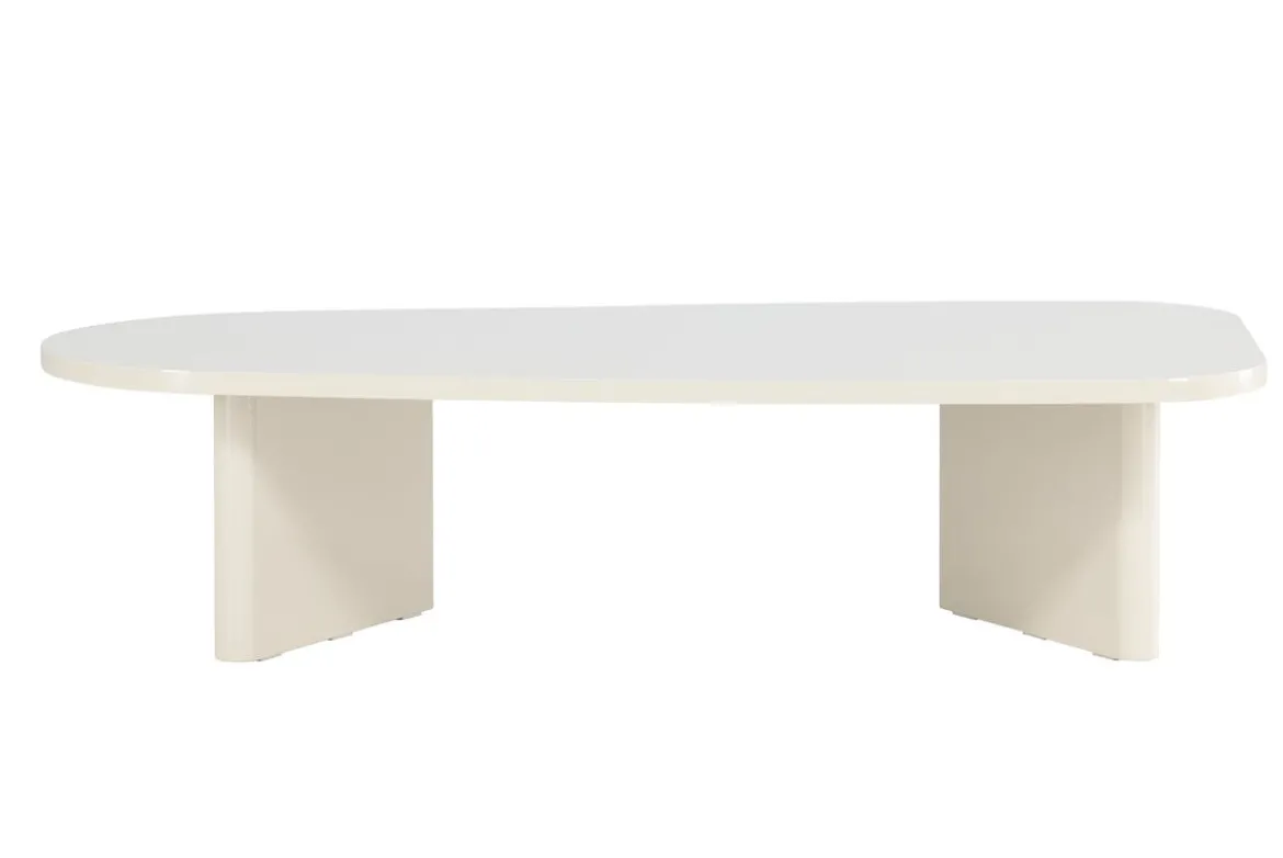 Couchtisch Evania in Beige - mit glänzender Oberfläche