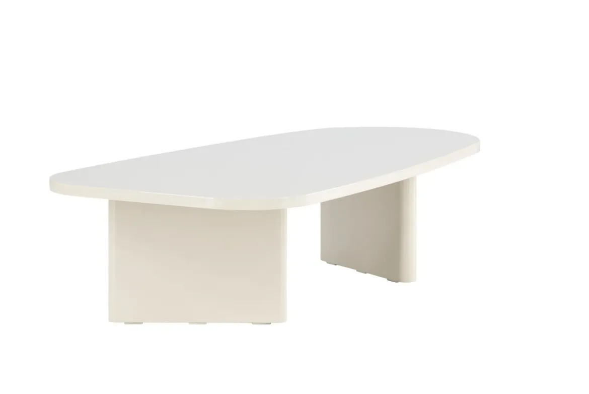 Couchtisch Evania in Beige - mit glänzender Oberfläche