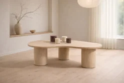 Couchtisch Garino - organisches Design in Holzoptik