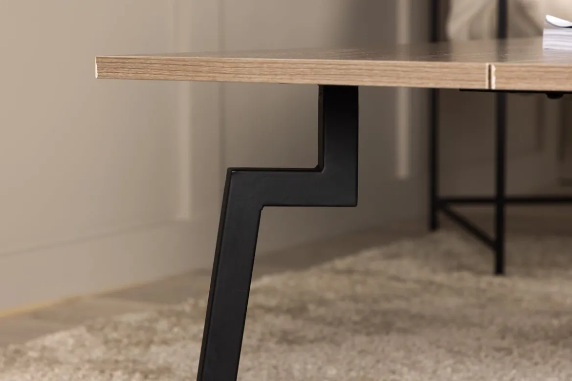 Couchtisch Hator - mit Stahlgestell und Walnussoptik
