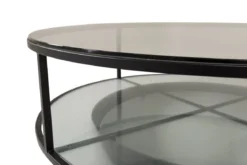 Couchtisch Janos - mit zwei runden Glasplatten
