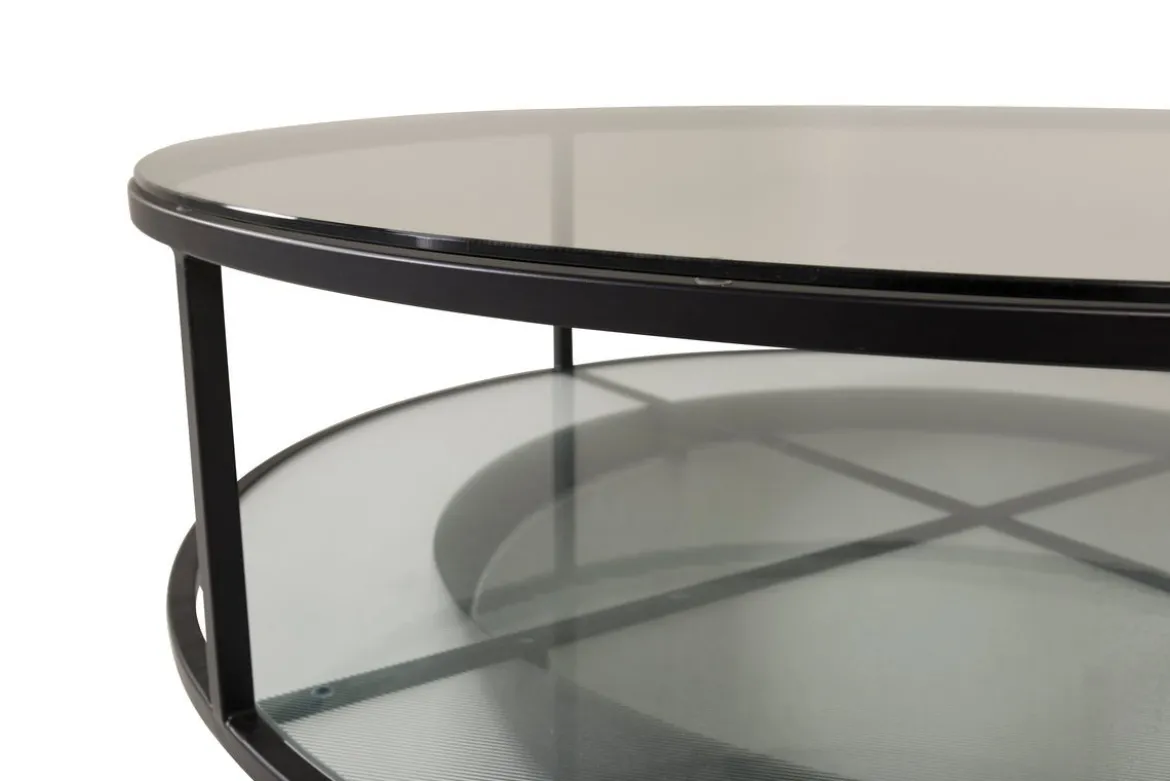 Couchtisch Janos - mit zwei runden Glasplatten