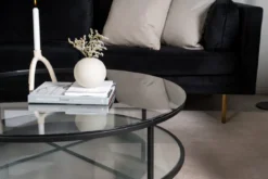 Couchtisch Janos - mit zwei runden Glasplatten