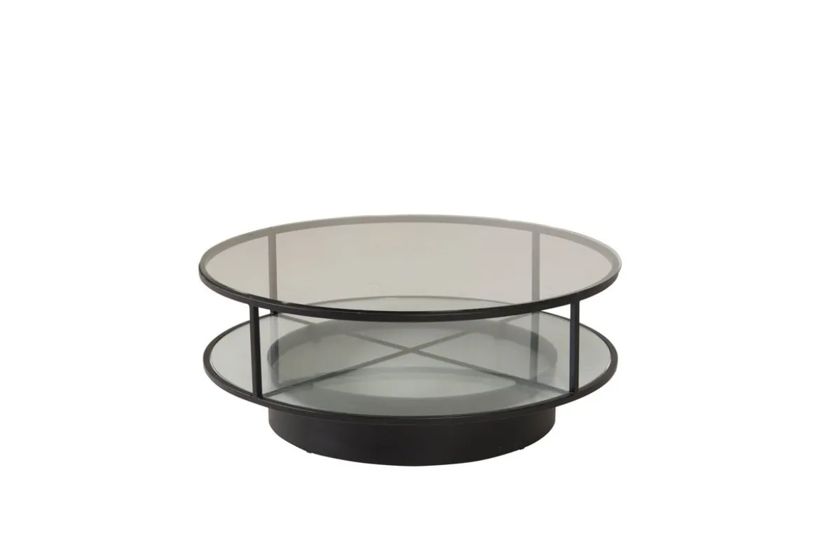 Couchtisch Janos - mit zwei runden Glasplatten
