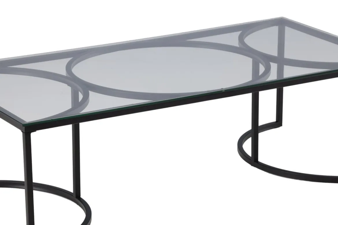Couchtisch Jordo - in zwei Größen mit Glasplatte