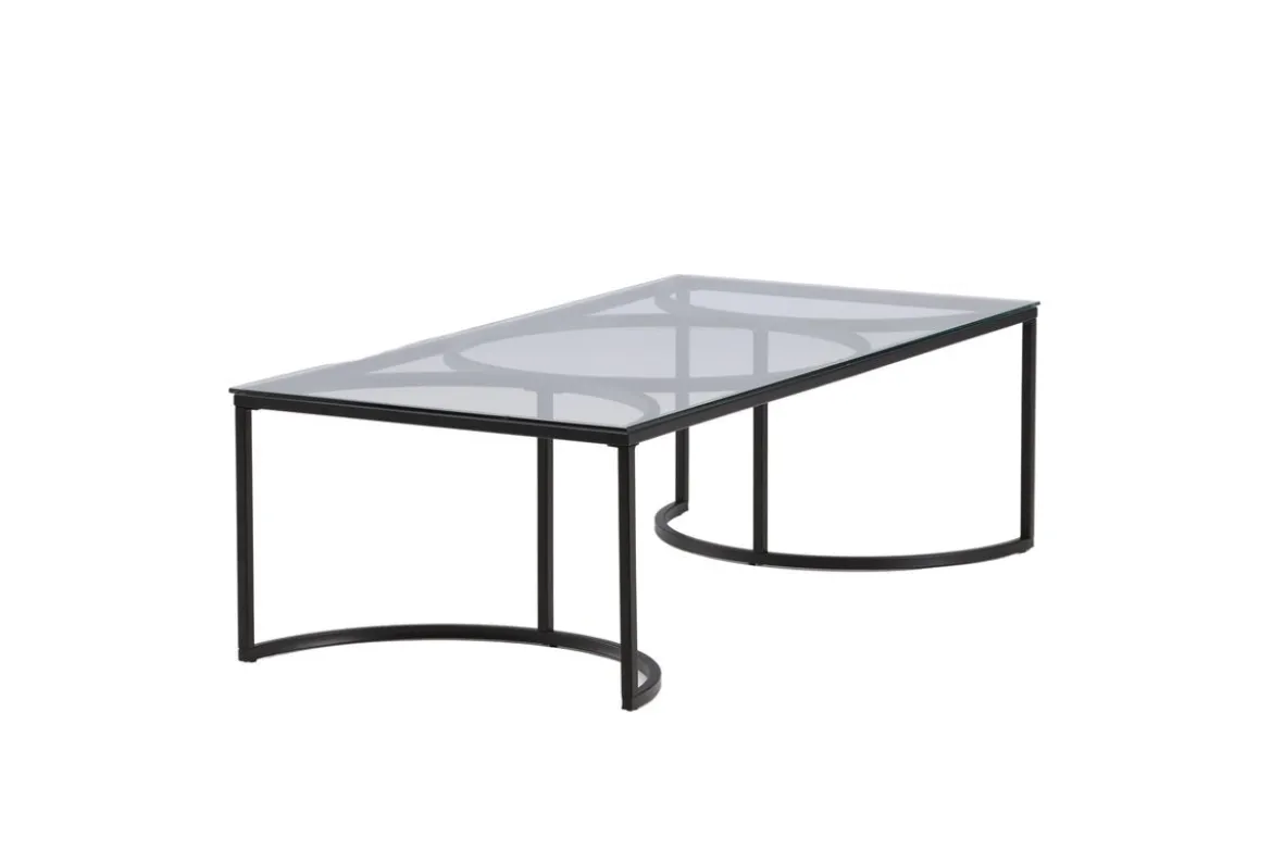 Couchtisch Jordo - in zwei Größen mit Glasplatte