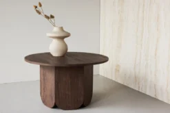Couchtisch Keralo Big - stylischer Rundtisch in Holzoptik