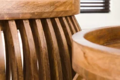 Couchtisch Khamar - 2er Set aus Mangoholz mit bauchigem Sockel