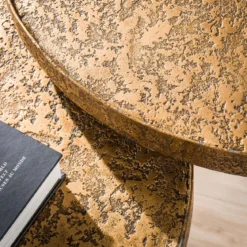 Couchtisch Kharu - 2er Set in Metallic-Antikbronze in rundem Design