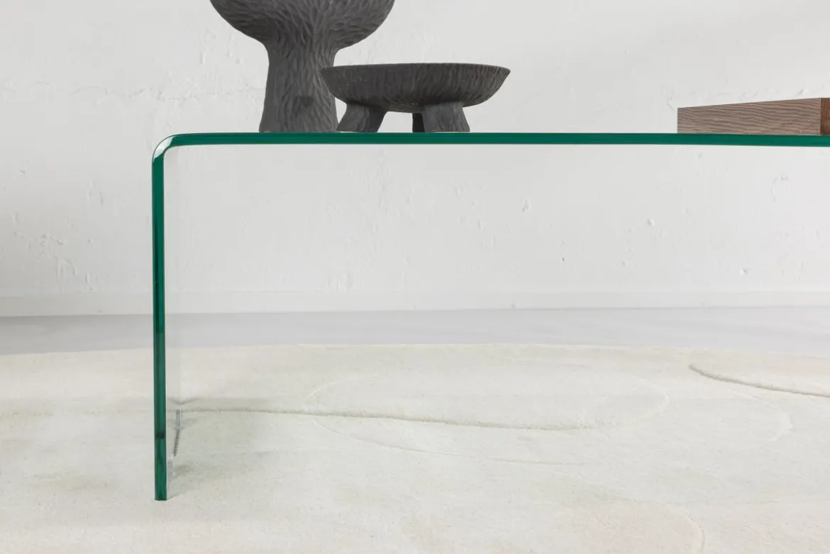 Couchtisch Klaro - aus Glas mit Holztablett