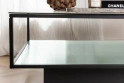 Couchtisch Lanera - mit Glasflächen und Stahlkorpus