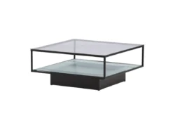 Couchtisch Lanera - mit Glasflächen und Stahlkorpus