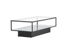 Couchtisch Lanera - mit Glasflächen und Stahlkorpus