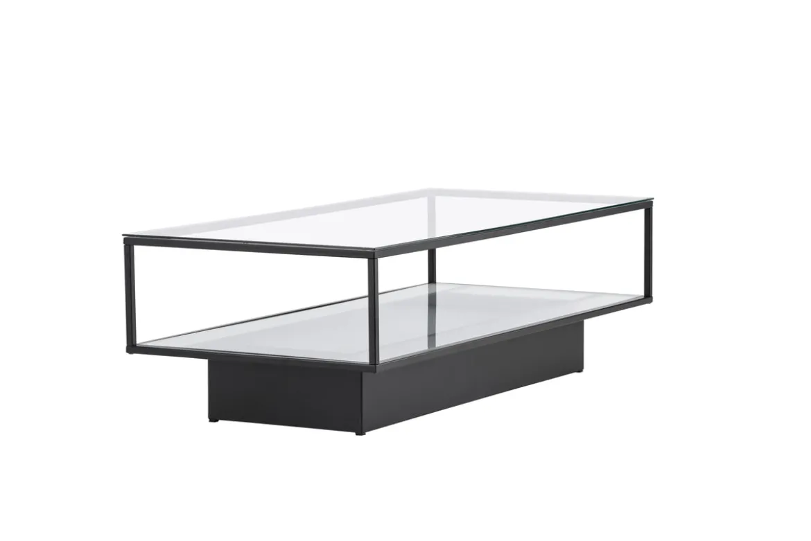Couchtisch Lanera - mit Glasflächen und Stahlkorpus