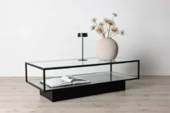 Couchtisch Lanera - mit Glasflächen und Stahlkorpus